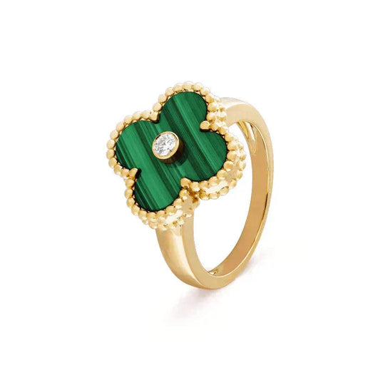 [Renovia Jewelry]CLOVER MALACHITE RING GOLD DIAMOND