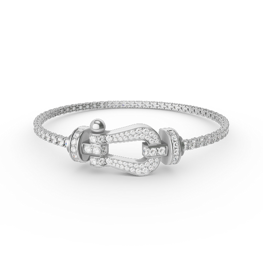 [Renovia Jewelry]FORCE  LARGE HORSESHOE FULL DIAMOND TENNIS BRACELET